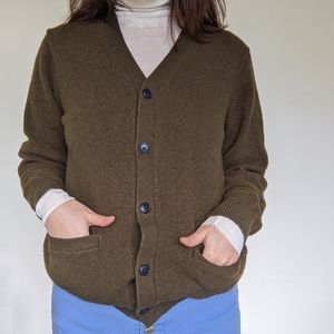 COS cardigan in olive green